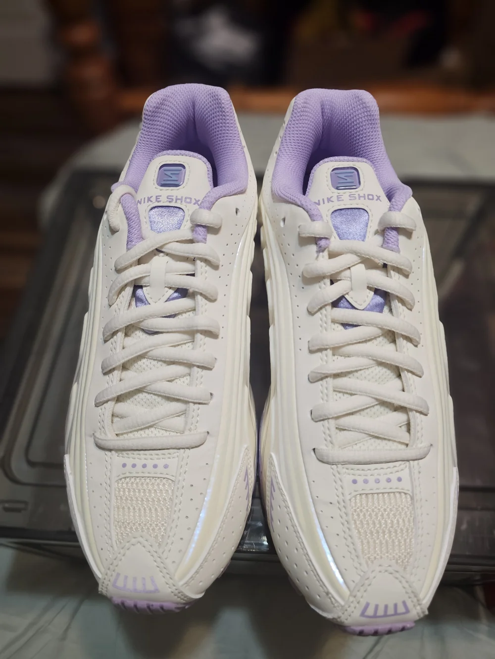 Nike Shox Kids White and Lavender Athletic Sneakers
